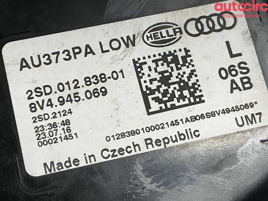 Baklykt venstre til Audi A3 2016-2020 (Type III, Fase 2)  (AUDI|8V4 945 069)