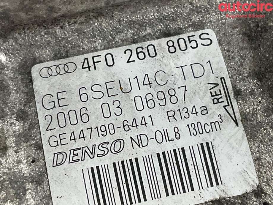 Aircondition kompressor til Audi A6, Allroad 2006-2008 (Type II, Fase 1) (C6) (C6) (AUDI|4F0 260 805 AG)