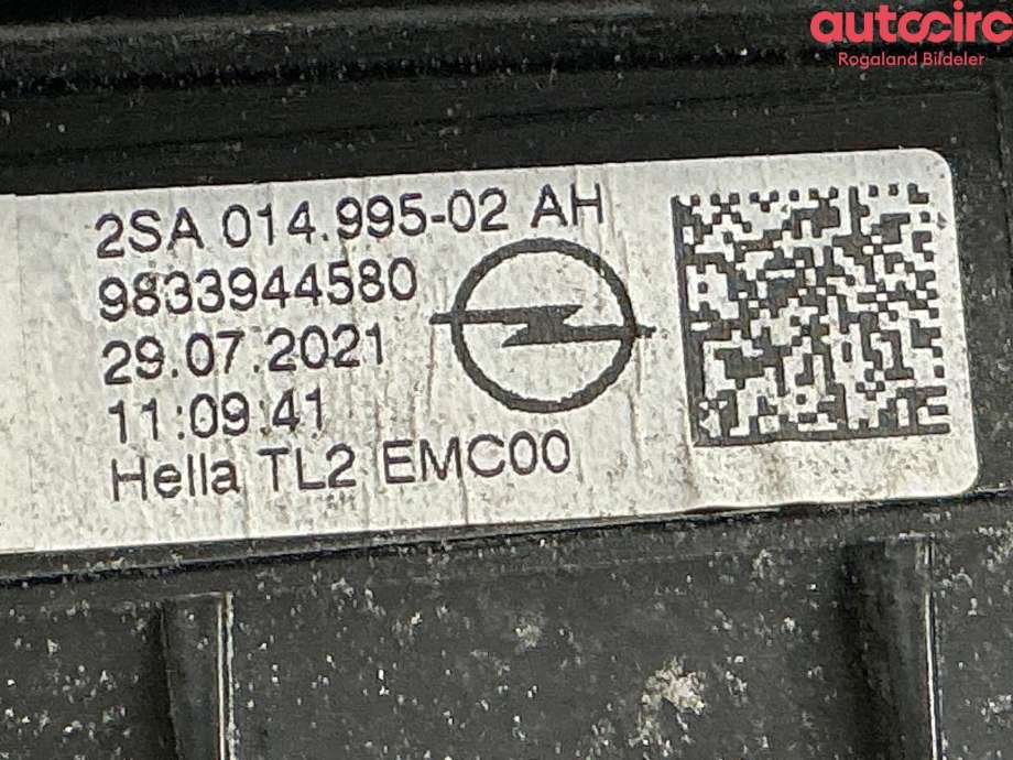 Baklykt høyre indre til Opel Mokka E 2020-->> (Type II)  (OPEL|98 339 445 80)