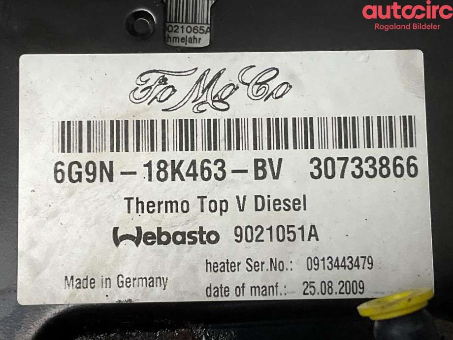 Dieselvarmer til Volvo V70 2007-2013 (Type III, Fase 1)  (VOLVO|30747415)