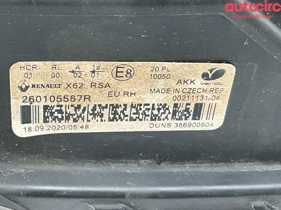 Frontlykt venstre halogen til Renault Master 2014-->> (Type III, Fase 2) (RENAULT|260105567R)