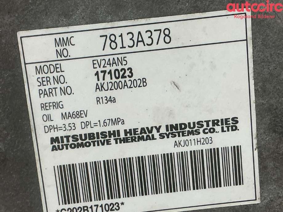 Aircondition kompressor til Mitsubishi Outlander 2015-->> (Type III, Fase 2) (MITSUBISHI|7813A483)
