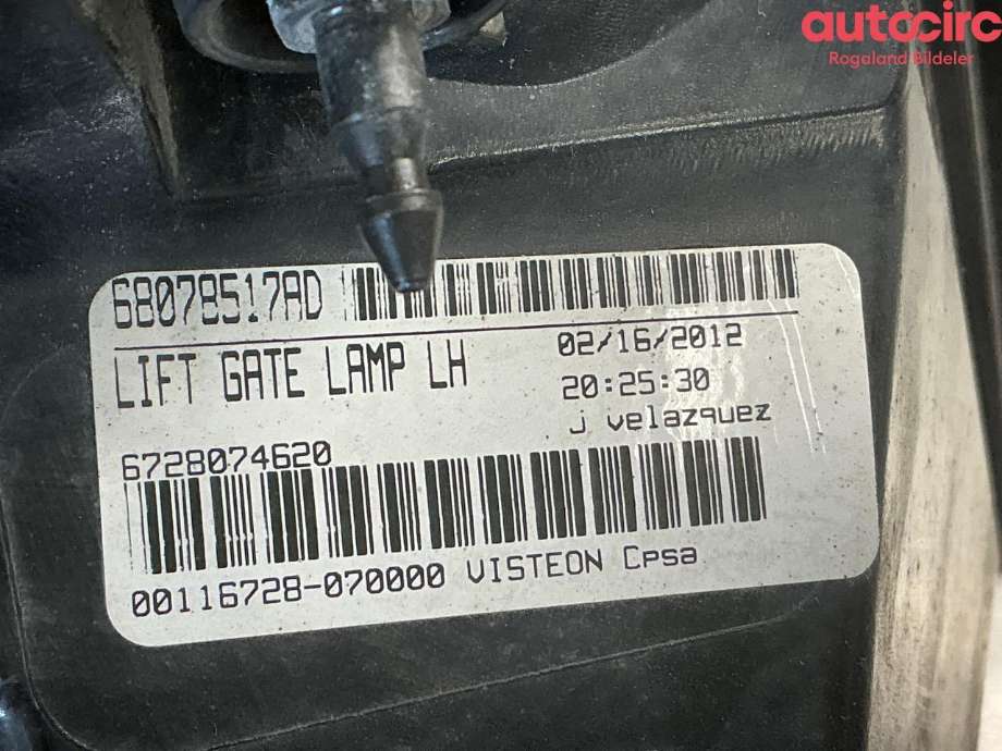 Baklykt venstre indre til Fiat Freemont 2011-2015  (FIAT|K68078517AC)