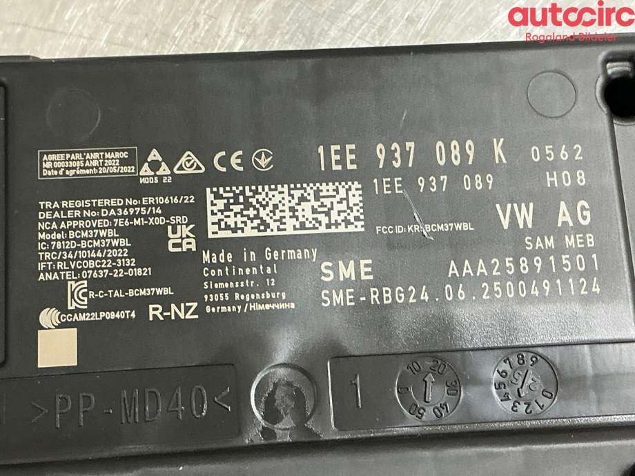 Styreenhet comfort (BCM) til Audi Q4 e-tron 2021-->>  (AUDI|1EE 937 089 K)