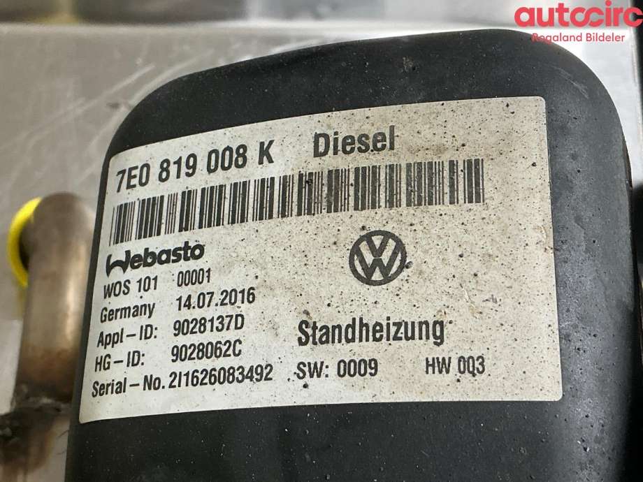 Dieselvarmer til VW Transporter / Caravelle 2015-2019 (T6) (T6) (VOLKSWAGEN|7E0 898 008 G|7E0 898 008 D)