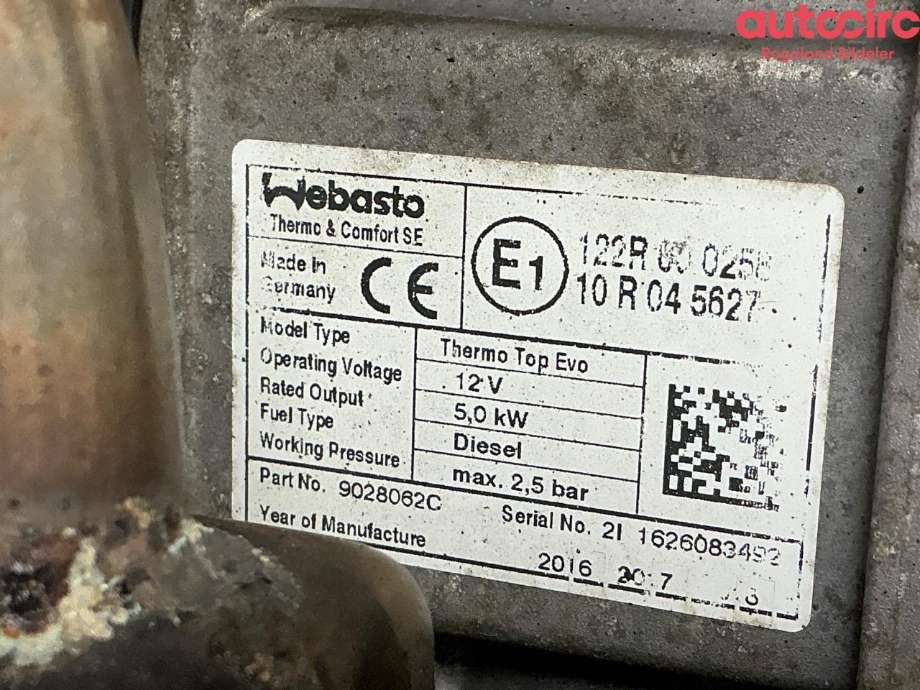 Dieselvarmer til VW Transporter / Caravelle 2015-2019 (T6) (T6) (VOLKSWAGEN|7E0 898 008 G|7E0 898 008 D)