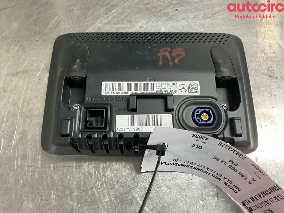 Multimedia display (MCU - Media Controller Unit) til Mercedes CLA 2013-2019 (C117) (C117) (MERCEDES|A 246 900 12 06)