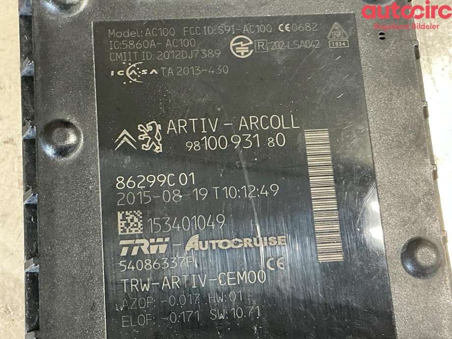 Sensor radar til Peugeot 308 2013-2021 (Type II) (PEUGEOT|16 285 568 80)