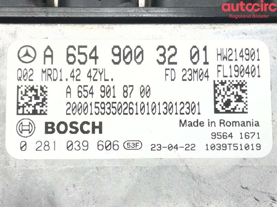 Styreenhet motor til Mercedes Sprinter 2018-->> (907/910) (907/910) (MERCEDES|A 654 900 32 01)
