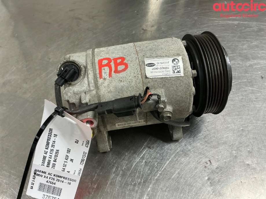 Aircondition kompressor til BMW X4, 2014-2018 (F26) (F26) (BMW|64 52 5 A3F 1D2)