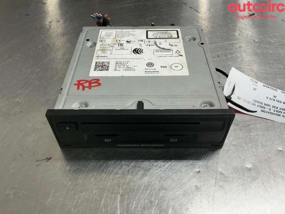 Bilstereo navigasjon til VW e-Golf, 2014-2017 (Fase 1)  (VOLKSWAGEN|3Q0 035 874 A)