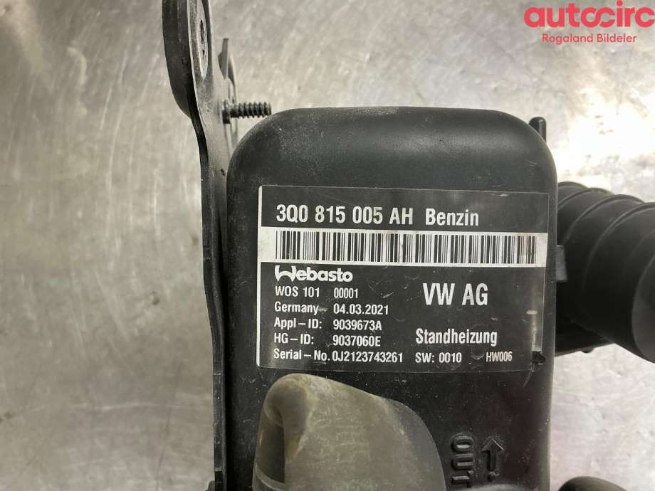 Bensinvarmer til VW Passat 2015-2019 (Fase 1) (B8) (B8) (VOLKSWAGEN|5WA 815 007 D|5WA 815 007)