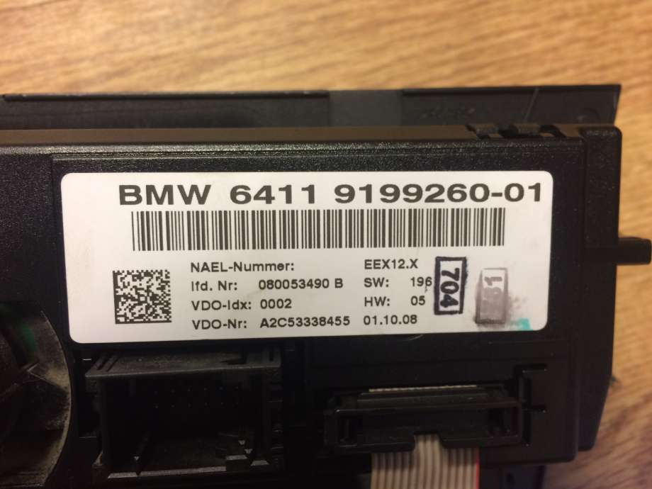 Varmeapparat betjening til BMW 3-Serie 2005-2011 (E90/E91/E92/E93) (E90/E91/E92/E93) (BMW|64 11 9 199 260|)