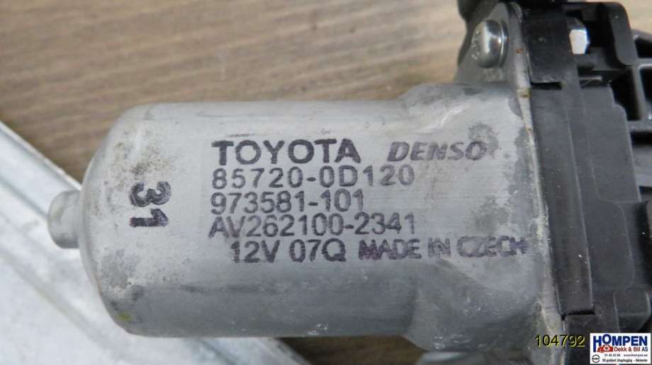 Ruteheis høyre til Toyota Auris 2013-2015 (Type II, Fase 1)  (TOYOTA|6983002240|2621002341|857200D120)