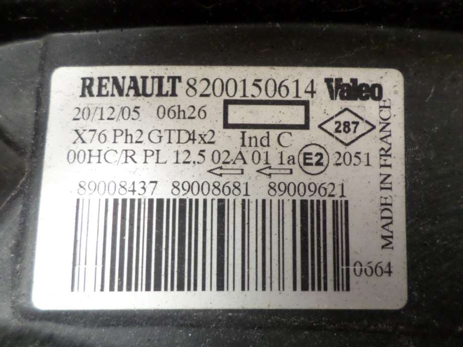 Frontlykt venstre halogen til Renault Kangoo 2003-2007 (Type I, Fase 2)  (RENAULT|260602509R|)