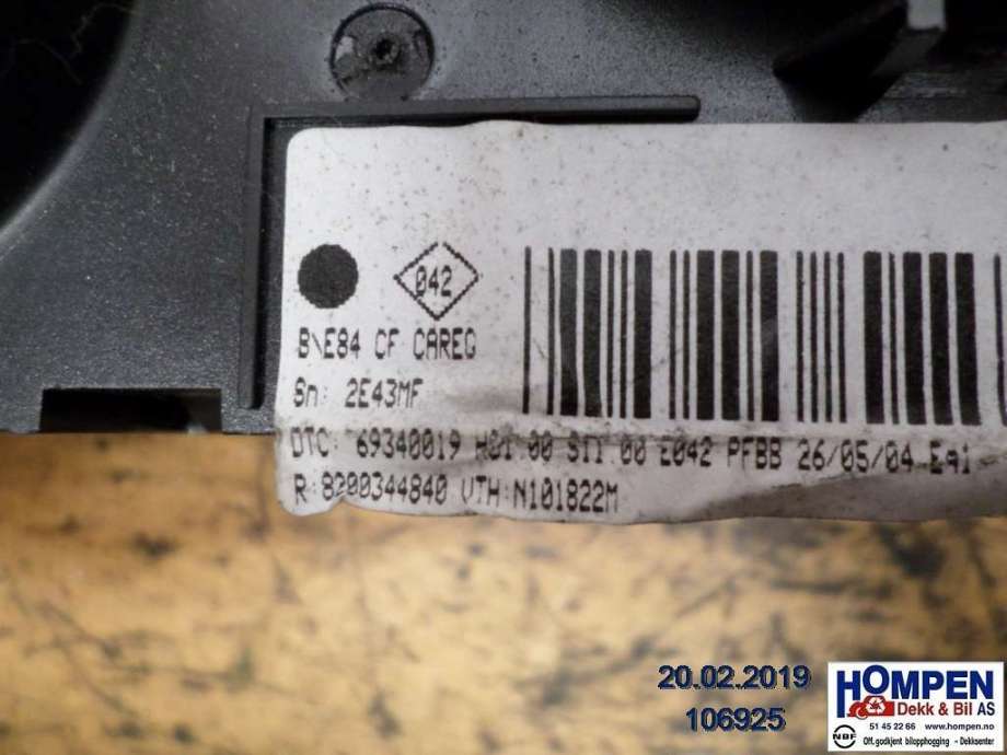 Varmeapparat betjening til Renault Megane 2003-2005 (Type II, Fase 1)  (RENAULT|7701208376||8200344840)