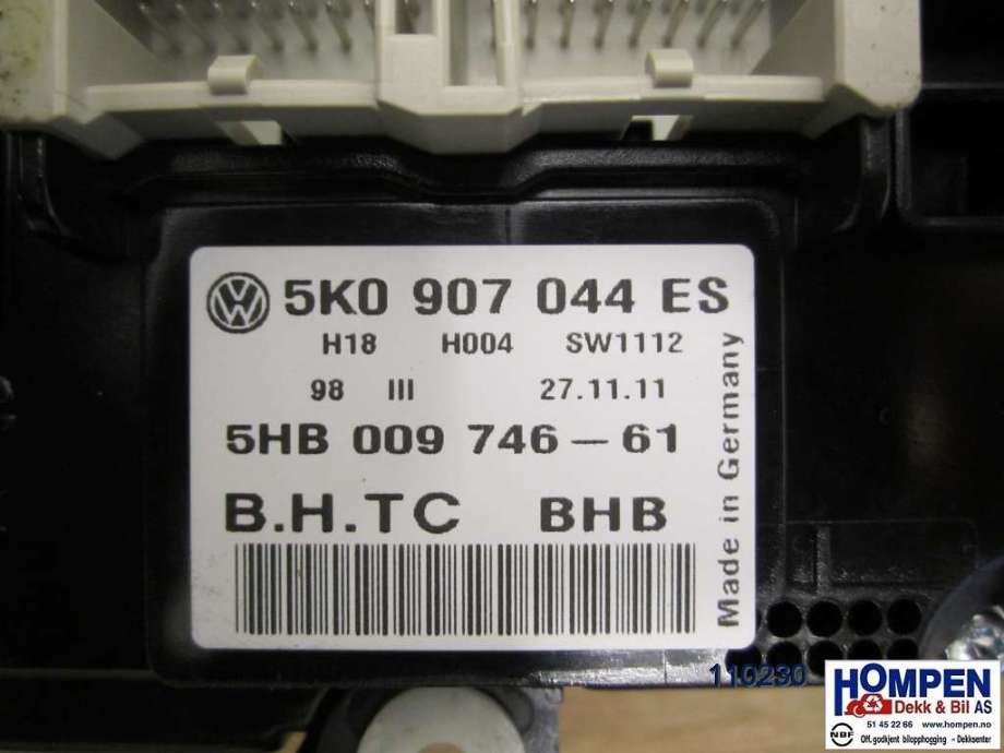 Varmeapparat betjening til VW Tiguan 2011-2016 (Type I, Fase 2)  (VOLKSWAGEN|5K0907044HB||5K0907044ES)