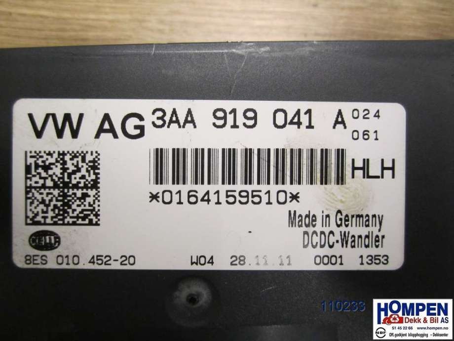 Styreenhet diverse til VW Tiguan 2011-2016 (Type I, Fase 2)  (VOLKSWAGEN|3AA919041A|)