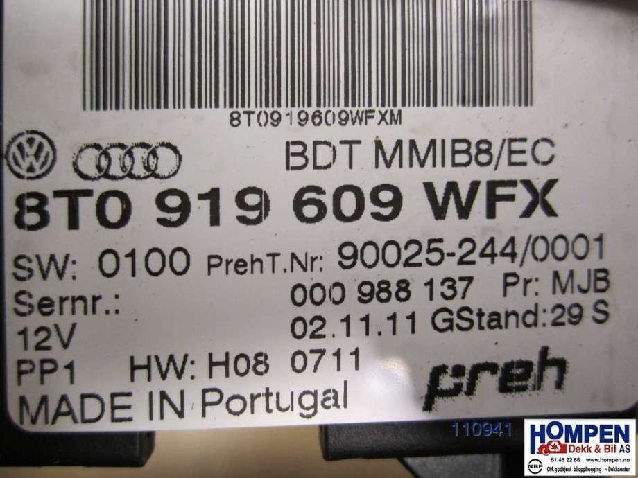 Diverse deler til Audi Q5 2012-2017 (Type I, Fase 2)  (AUDI|8T0919611WFX||8T0919609WFX)