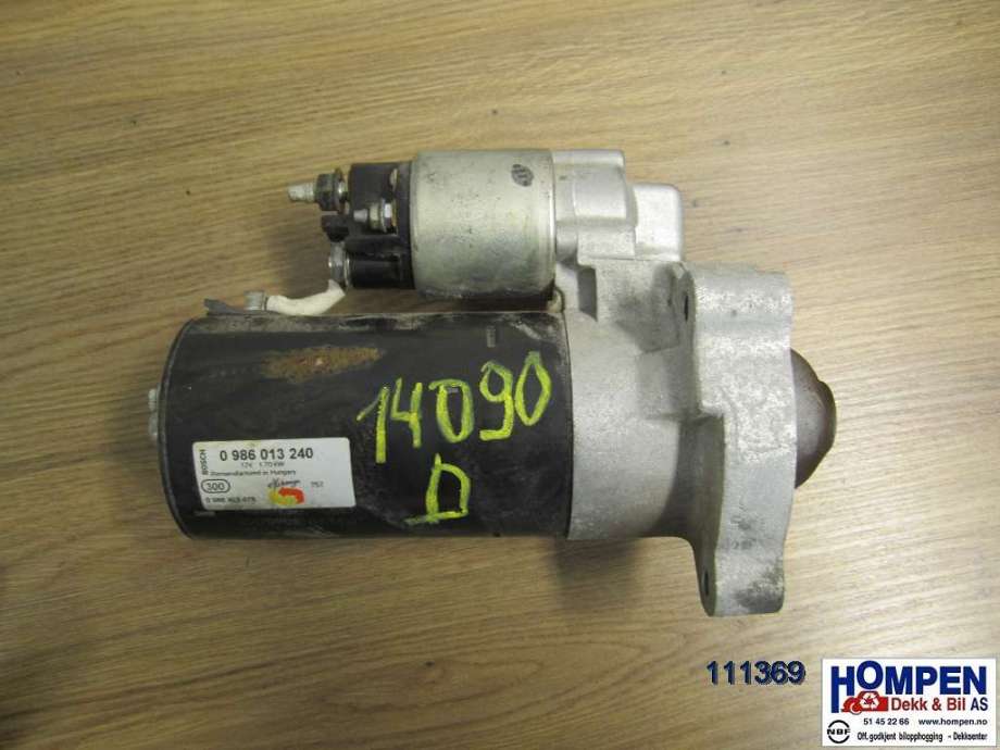 Starter diesel til Citroën Berlingo 2002-2008 (Type I, Fase 2) (CITROEN|5802M4|0986013240|)