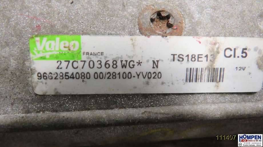 Starter diesel til Peugeot 207 2006-2012  (PEUGEOT|5802Z8|TS18E13|9662854080)