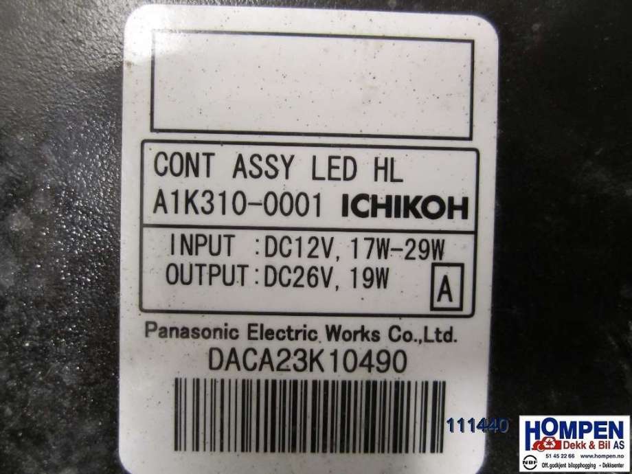Styreenhet xenon/ballast til Nissan Leaf 2011-2017 (Type I)  (NISSAN||A1K3100001)