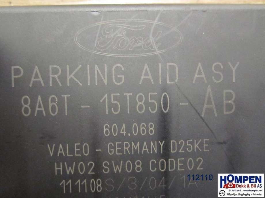 Styreenhet parkering til Ford Fiesta 2008-2012 (Type VI, Fase 1) (FORD|1723021||8A6T15T850AB)