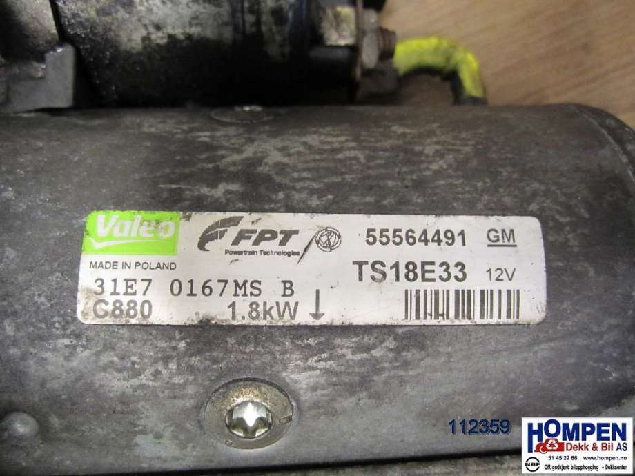Starter diesel til Opel Combo C 2002-2011  (OPEL|93191079|TS18E33|55564491)