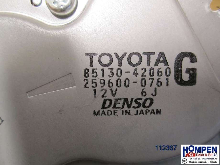 Viskermotor bakrute til Toyota RAV4 2006-2009 (Type III, Fase 1)  (TOYOTA|8513042061|2596000761|8513042060)