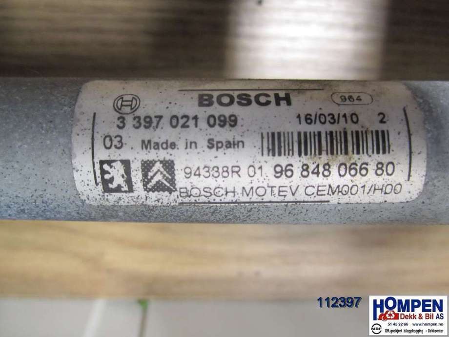 Viskeroverføring til Peugeot 308 2007-2011 (Type I, Fase 1)  (PEUGEOT|6405HY|3397021099|9684806680)