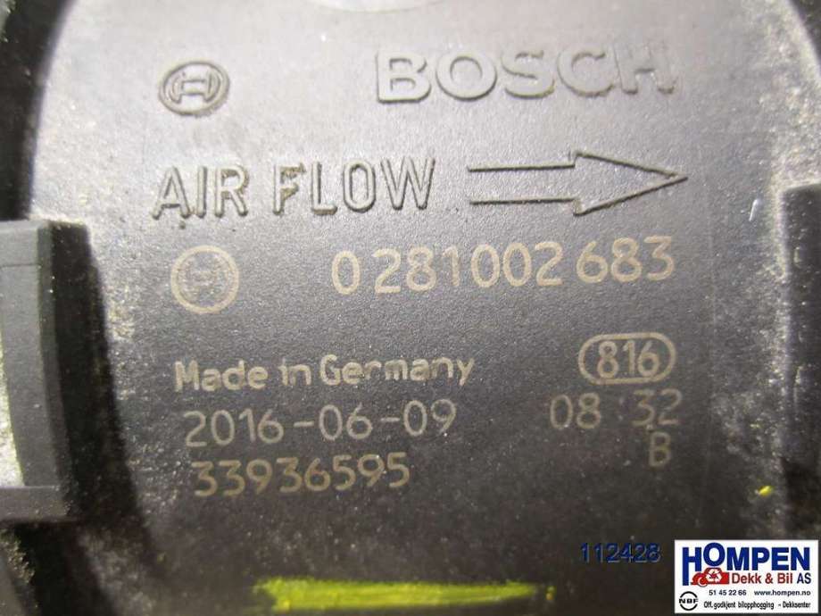 Luftmengde/luftmassemåler til Opel Astra H 2004-2009  (OPEL|93178243|0281002683|55350048)