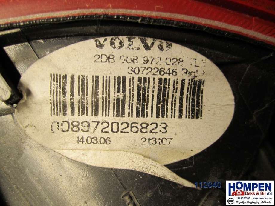 Baklykt høyre til Volvo V70 2005-2007 (Type II, Fase 2)  (VOLVO|30655375|)