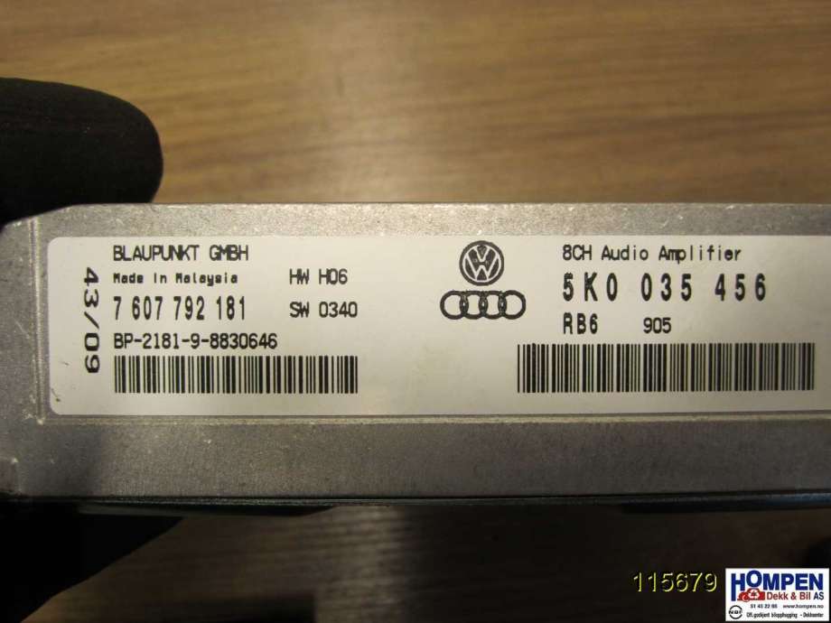 Bilstereo forsterker til VW Golf VI 2008-2012  (VOLKSWAGEN|5K0035456E|7607792181|5K0035456)