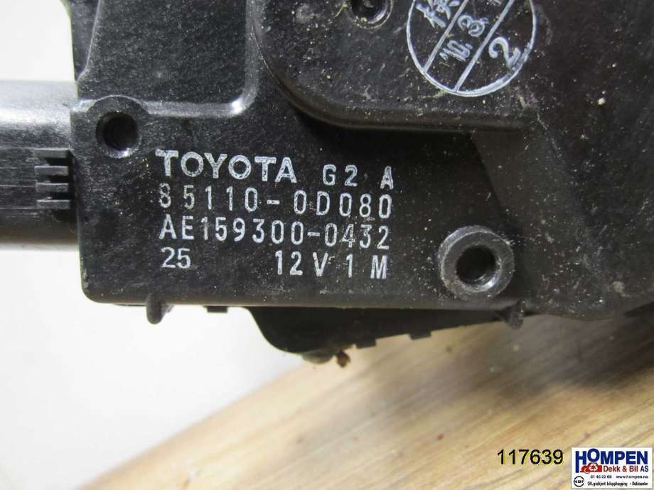 Viskermotor frontrute til Toyota Yaris 2009-2011 (Type II, Fase 2) (TOYOTA|851100D080|1593000432|)