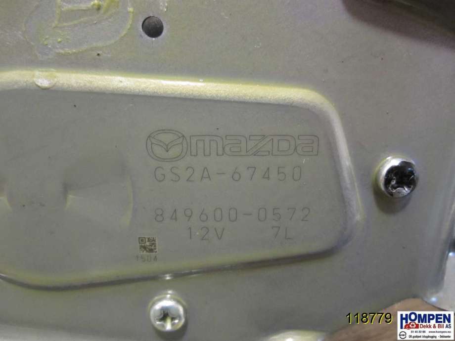 Viskermotor bakrute til Mazda 6 2010-2013 (Type II, Fase 2) (MAZDA|GS2A67450|8496000572|)