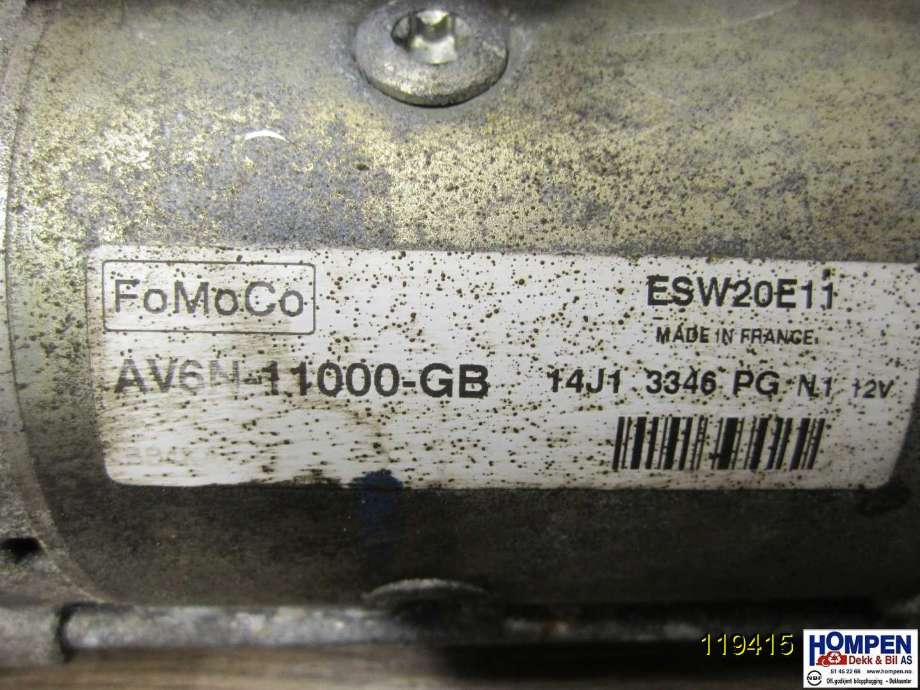 Starter diesel til Ford Focus 2011-2014 (Type III, Fase 1) (FORD|2033247|ESW20E11|AV6N11000GB)