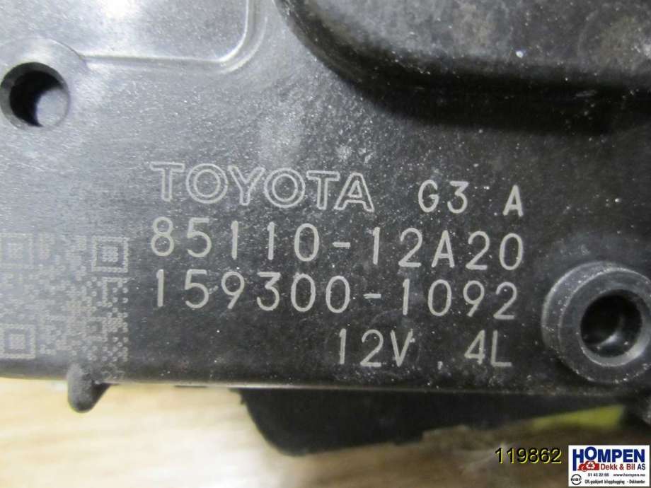 Viskermotor frontrute til Toyota Corolla 2007-2013  (TOYOTA|8511012A20|1593001092|)