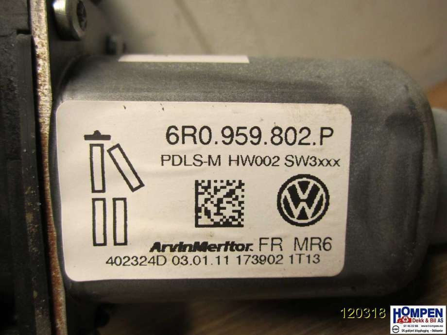 Ruteheis høyre til Škoda Fabia 2010-2014 (Type II, Fase 2)  (SKODA|6R0959802DD||6R0959802P)