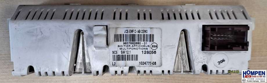 Instrument kjørecomputer til Citroën C4 2004-2011 (Type I)  (CITROEN|9657882880|)