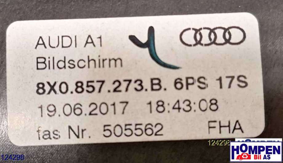 Instrument kjørecomputer til Audi A1 2015-2018 (Type I, Fase 2)  (AUDI|8X0919603B|)