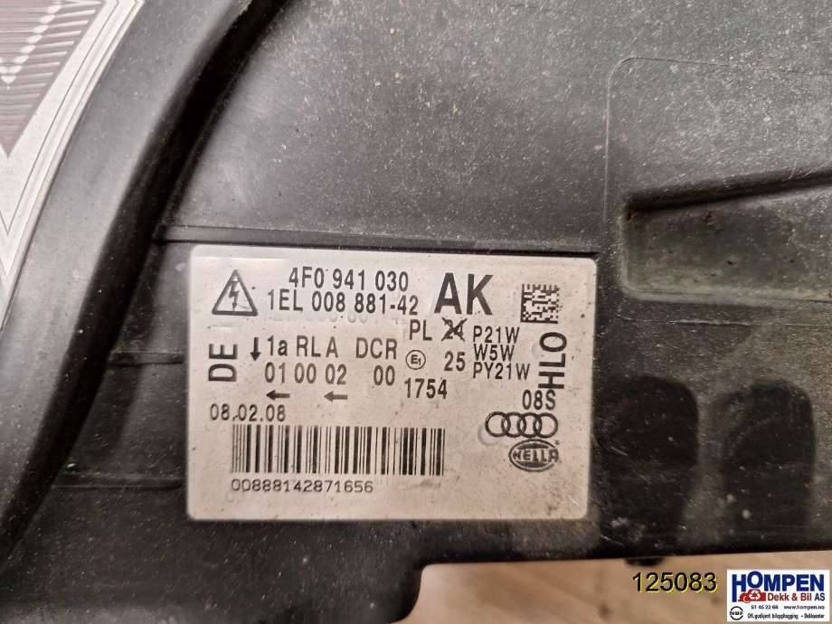 Frontlykt høyre xenon til Audi A6 2008-2011 (Type III, Fase 2) (C6) (C6) (AUDI|4F0941030AK|4F0 941 030 FF|)