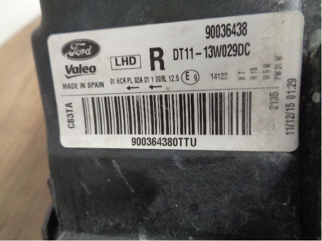 Frontlykt høyre halogen til Ford Transit Connect 2013-2018 Type II, Fase 1  (FORD|1827688||90036438)