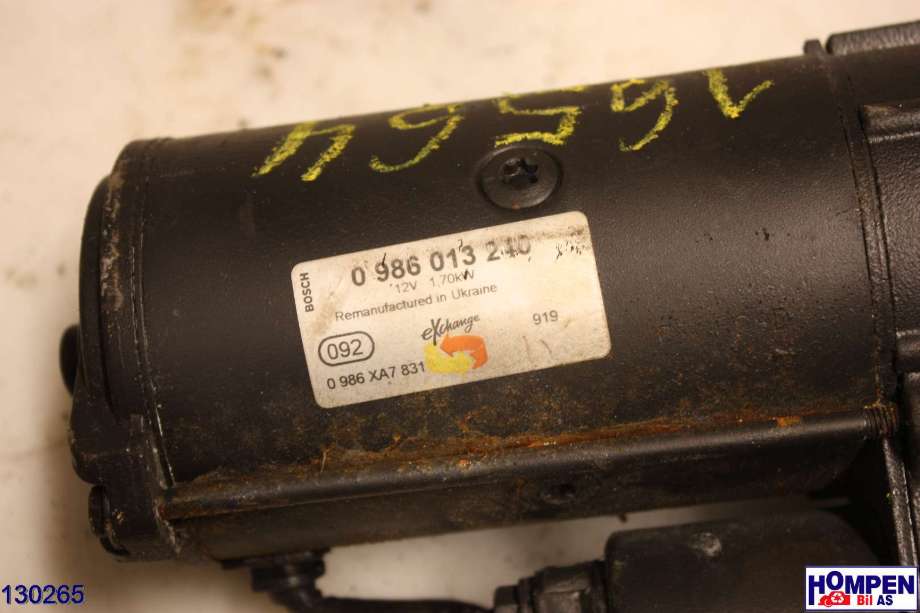 Starter diesel til Citroën Berlingo 2002-2008 (Type I, Fase 2) (CITROEN|5802M4|0986013240|)