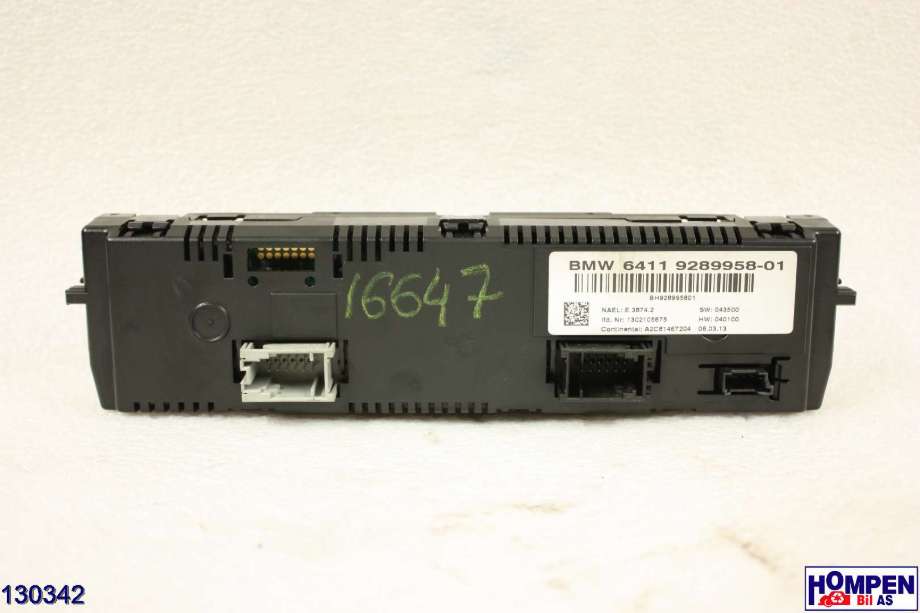 Varmeapparat betjening til BMW X3 2010-2017 (F25) (F25) (BMW|64119312722|BH928995801|6411 9289958-01)