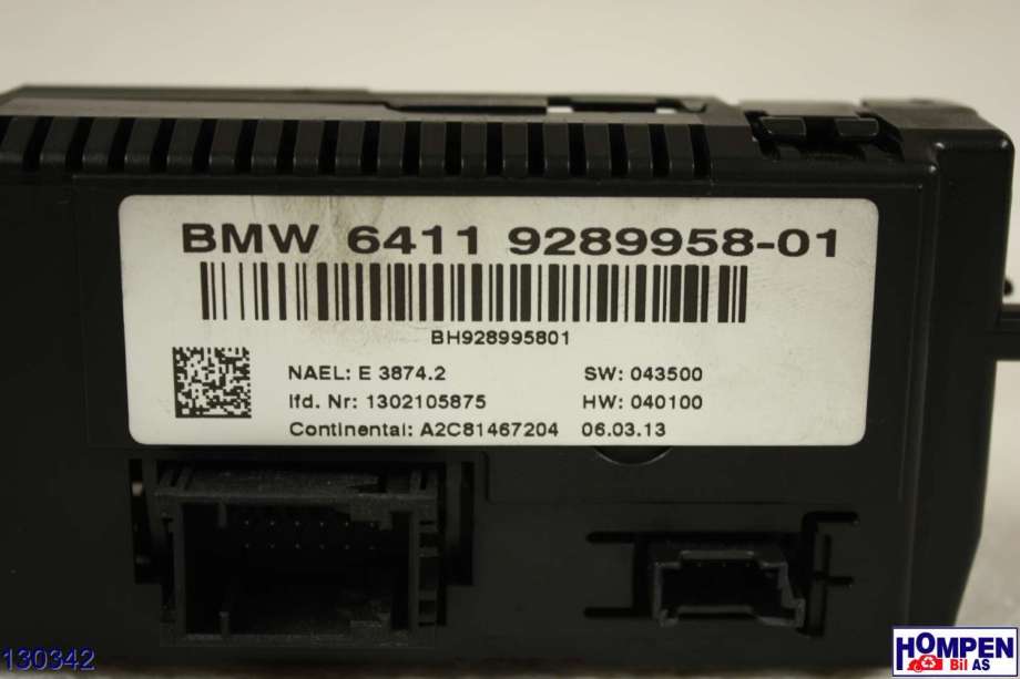 Varmeapparat betjening til BMW X3 2010-2017 (F25) (F25) (BMW|64119312722|BH928995801|6411 9289958-01)