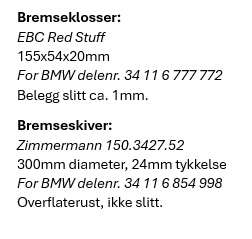 Bremseskive foran til BMW 1-Serie 2004-2011 (E81/E82/E87/E88) (E81/E82/E87/E88) (BMW|34 11 6 854 998|34 11 6 777 772|)