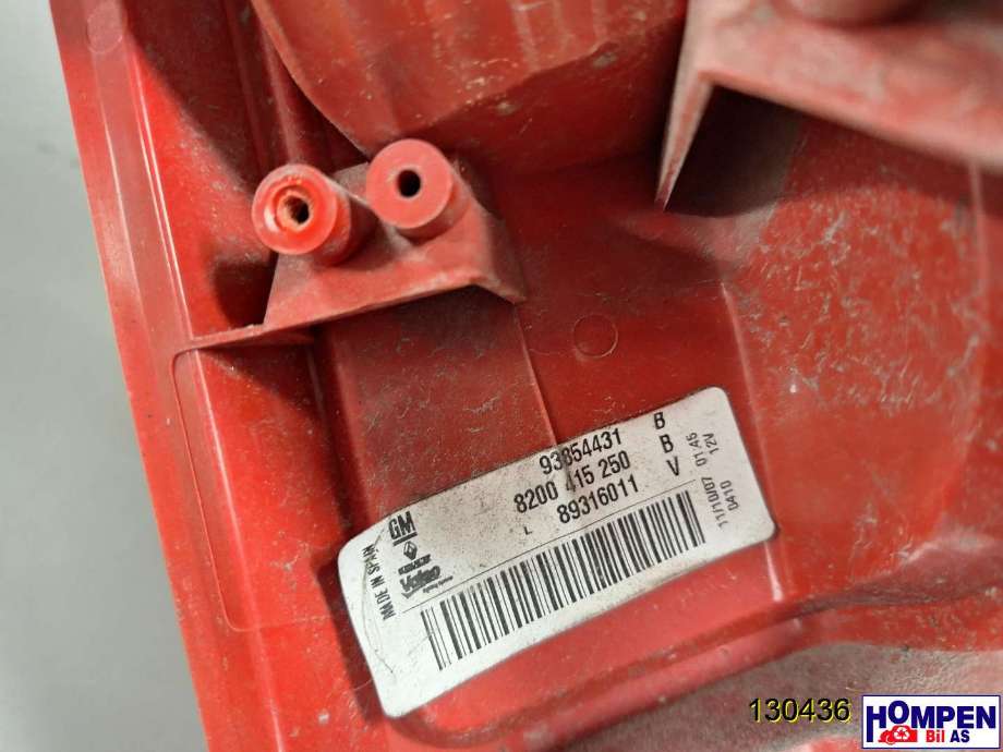 Baklykt venstre til Opel Vivaro A 2006-2014 (OPEL||93857722 265A60118R)