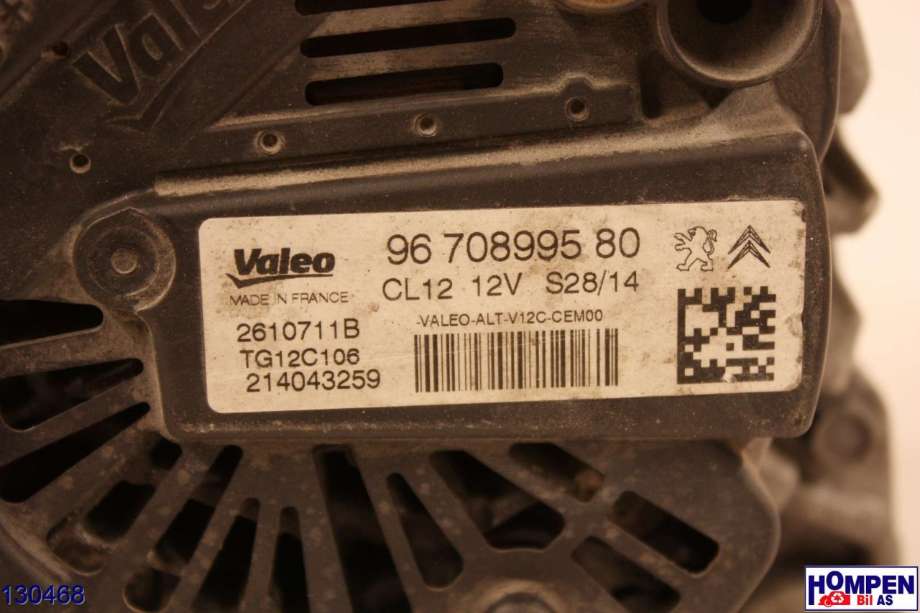 Dynamo til Peugeot 2008 2013-2019 (Type I) (PEUGEOT|9670899580|98 186 779 80|2610711B)