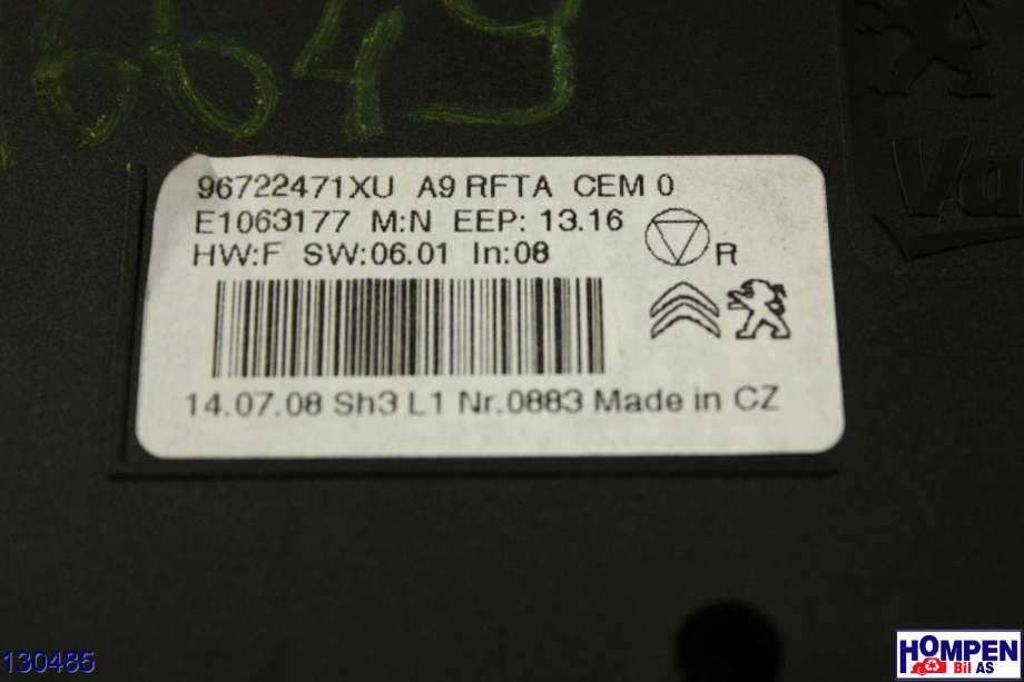 Varmeapparat betjening til Peugeot 2008 2013-2019 (Type I) (PEUGEOT|98 195 706 80||96722471XU)