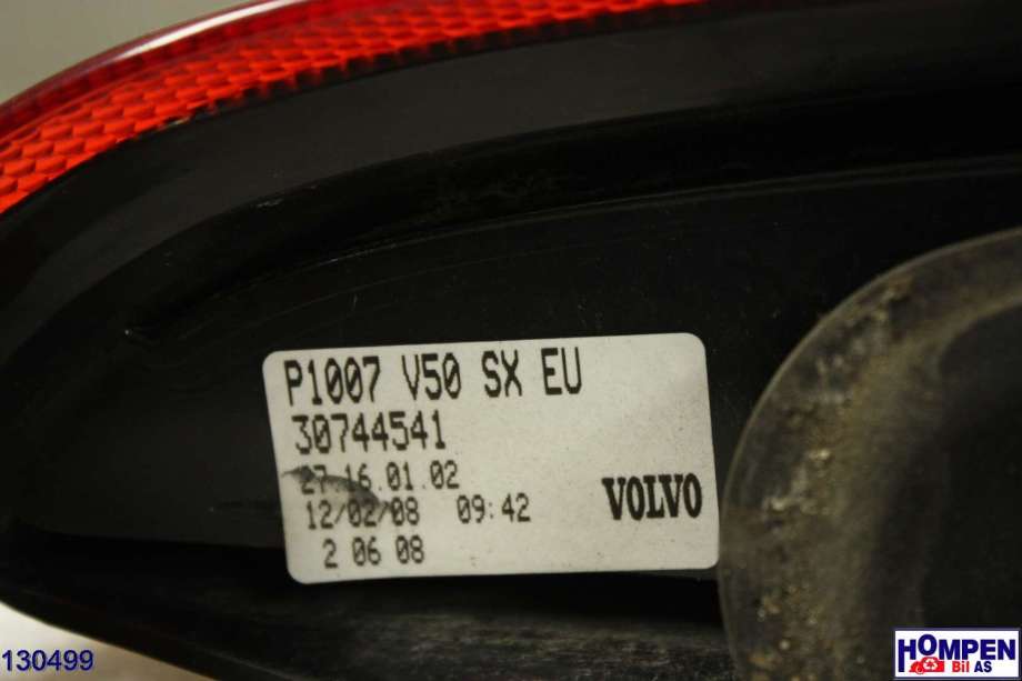 Baklykt venstre til Volvo V50 2007-2012 (Fase 2) (VOLVO|30763511||30744541)